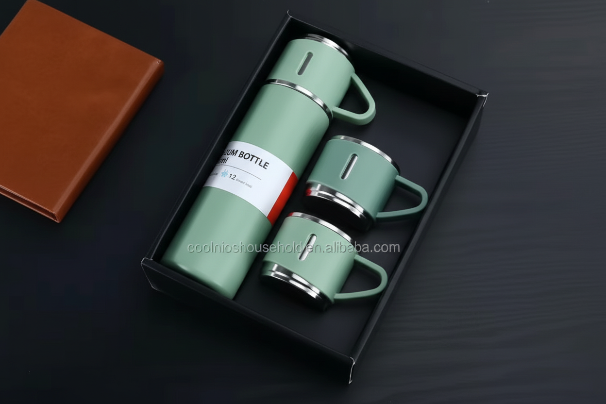 Set Premium de Termo + 2 Tazas Térmicas | Diseño Elegante & Máximo Aislamiento